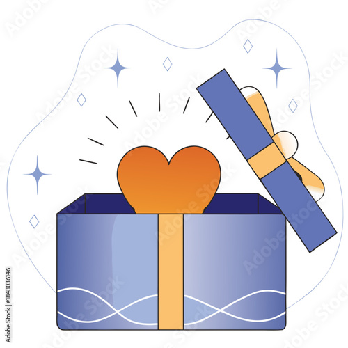 Premium Gift Box Opening With Heart Glow Vector SVG Vector Illustration 14