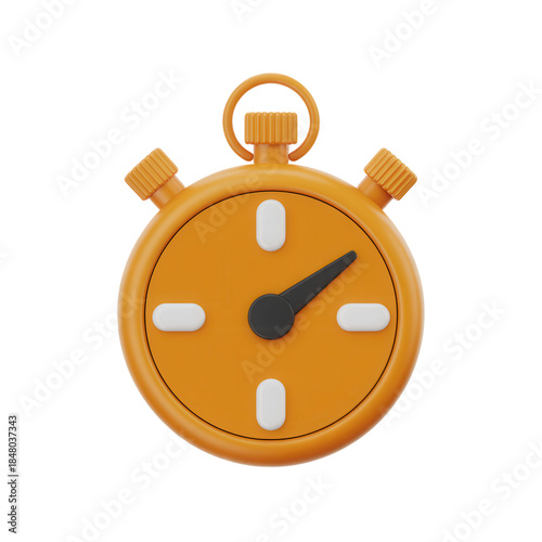Vibrant orange stopwatch on Transparent  background for business timing solutions