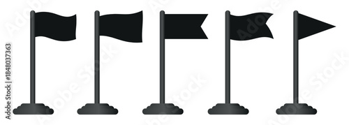 Vector waving flags icon set isolated . Realistic white advertising textile vector flag. 