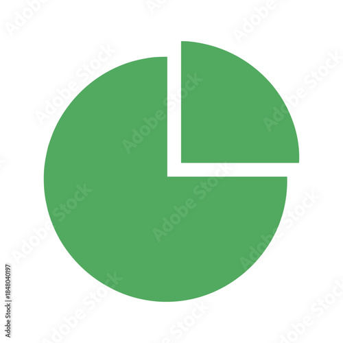 Green pie chart divided into two sections