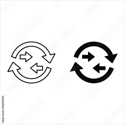 Two circular arrow diagrams with opposite directions
