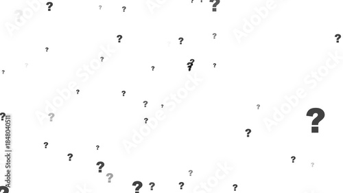 Question mark particle rotate appear slow float side way and faded. question mark animation background