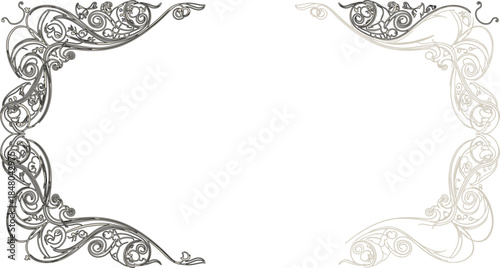 25th anniversary frame design elegant vintage border certificate invitation template elegant scrollwork