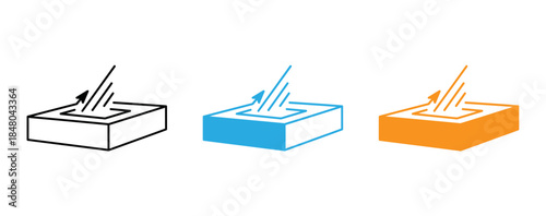 Tissue box illustrations in various colors