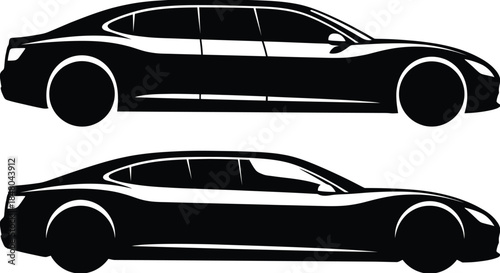 Limousine Silhouette Vector | Luxury Extended Car