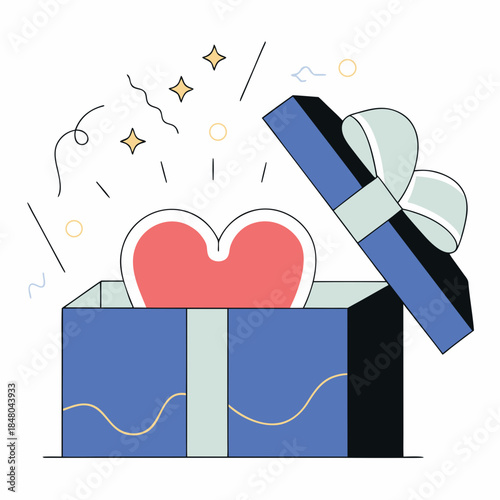 Premium Gift Box Opening With Heart Glow Vector SVG Vector Illustration 14