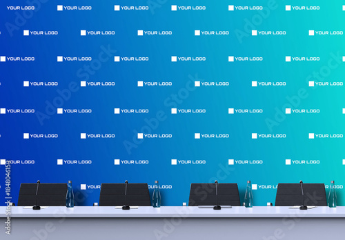 Press Conferense Backdrop Event Wall Banner Mockup