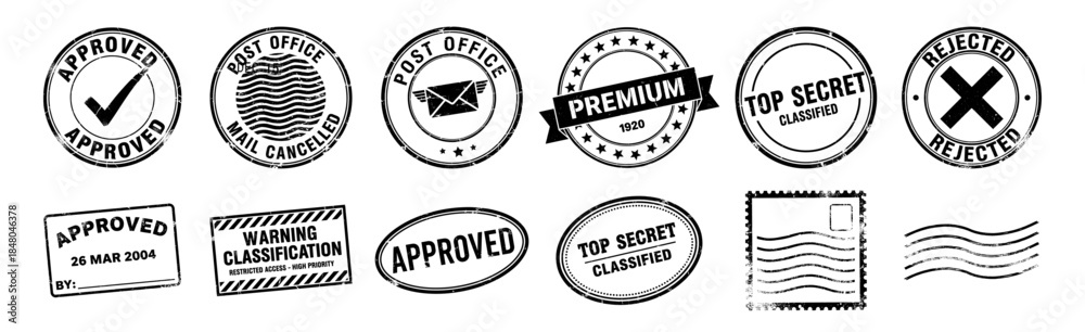 Fototapeta premium Set of vintage office stamps