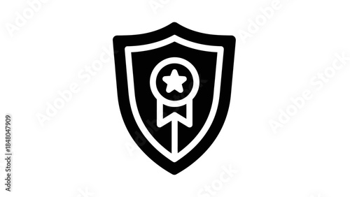 Simple Security Shield Icon Representing Protection and Safety Symbols