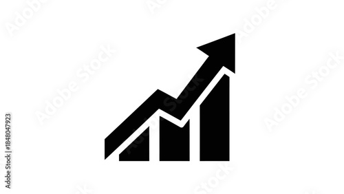 Simple Solo Illustration of a Growing Business Performance and Success Arrow