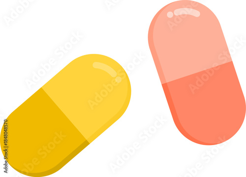 Colorful capsule pills display assorted medical medication