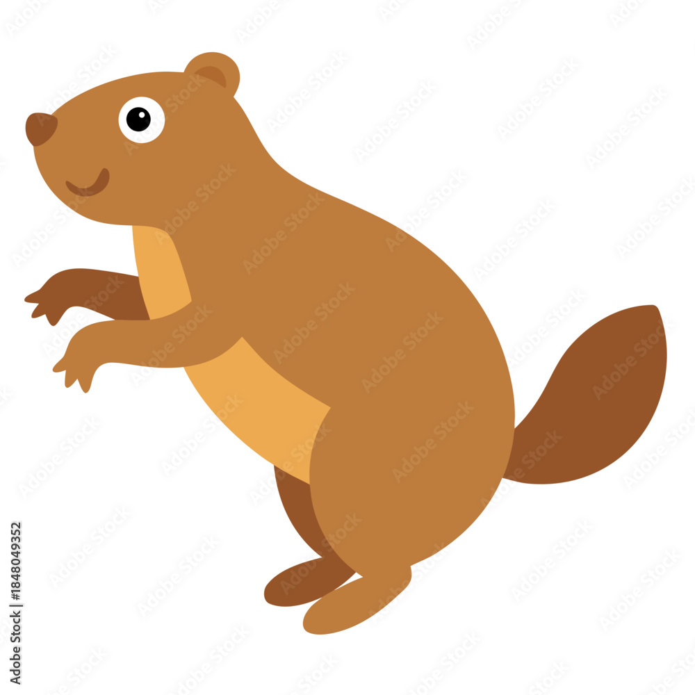 Obraz premium Cute cartoon beaver character illustration