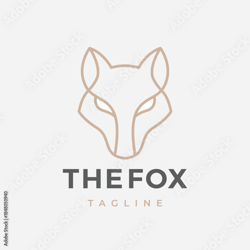 Minimal Fox Head Logo. Stylized Fox Design.
