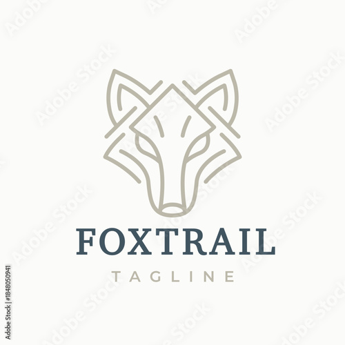 Minimal Fox Head Logo. Stylized Fox Design.
