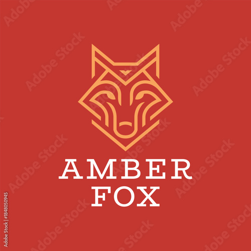 Minimal Fox Head Logo. Stylized Fox Design.
