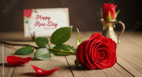 red rose and gift box