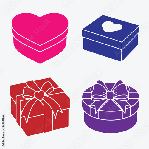 set of vector gift boxes