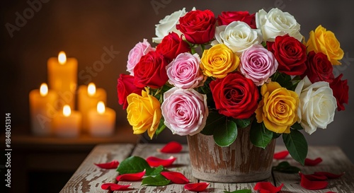 red rose and gift box