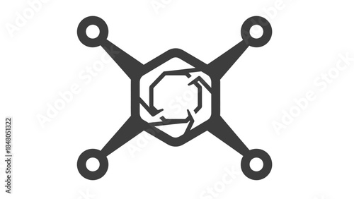Simplified molecular structure icon representing chemical compound diagrams in a minimalistic