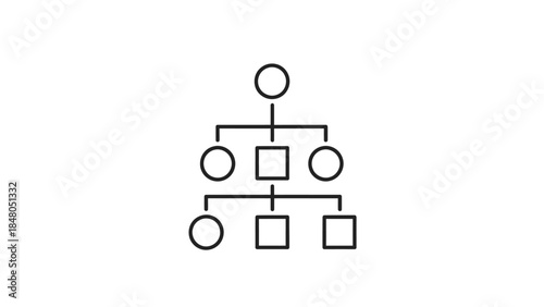 Simplified organizational structure diagram illustrating hierarchy and reporting relationships