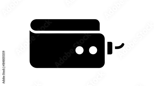 Simplified silhouette of a vintage camera icon design for photography branding