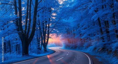 winter road in the forest