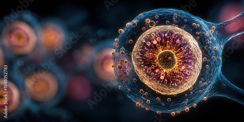 Fertilized oocyte under microscope revealing detailed cellular structure and sperm interaction