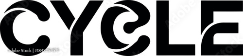 CYCLE logo design black white.