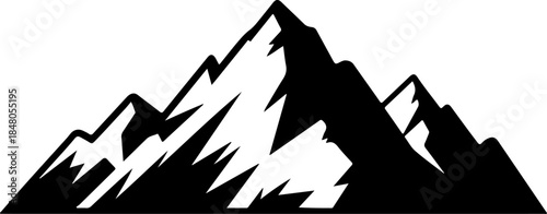 snow mountain silhouette vector illustration
