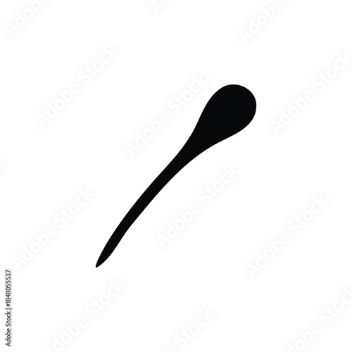 Chinese wood hairpin silhouette icon vector flat design.