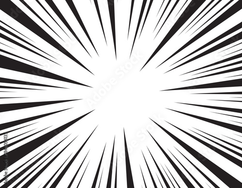 Manga effect line backdrop. Abstract book rays background. Vector illustration. 