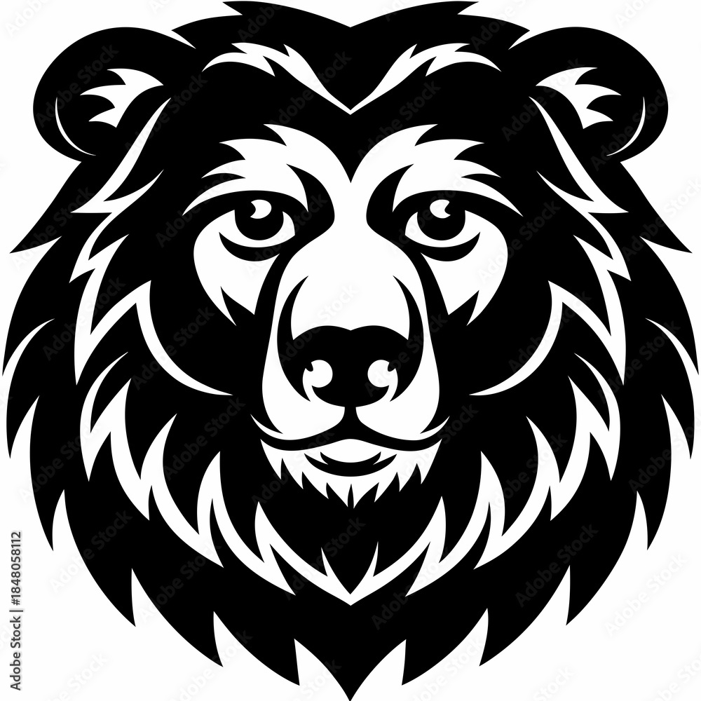 Obraz premium Head of a Black Bear Emblem