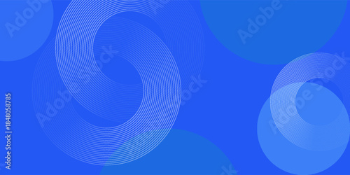 Abstract blue concentric circles and lines, a vibrant and dynamic design