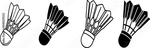 Collection of Badminton Shuttlecocks on Transparent Background