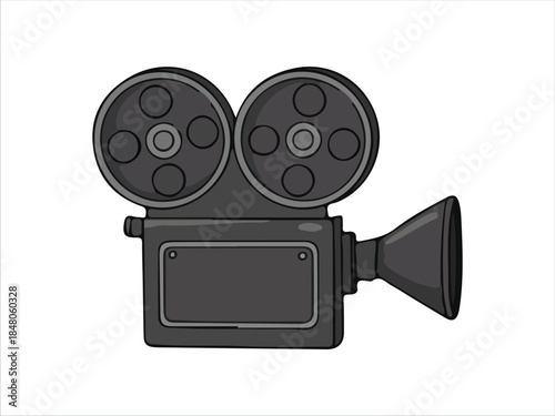 Classic Film Camera Icon for Media and Entertainment Design