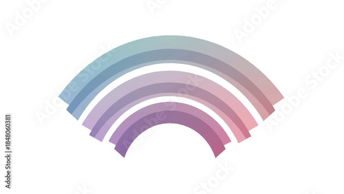 Stylized pastel rainbow icon representing harmony and serenity in a minimalistic design