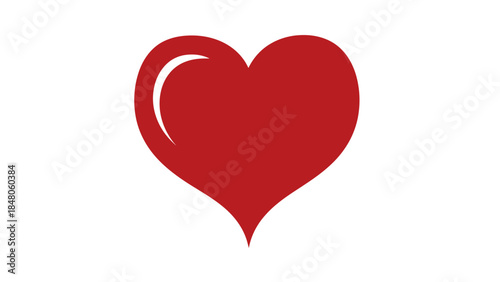 Stylized red heart icon representing love and emotional connection for digital and print designs