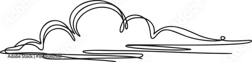 Abstract one line illustration of stylized cloud formation