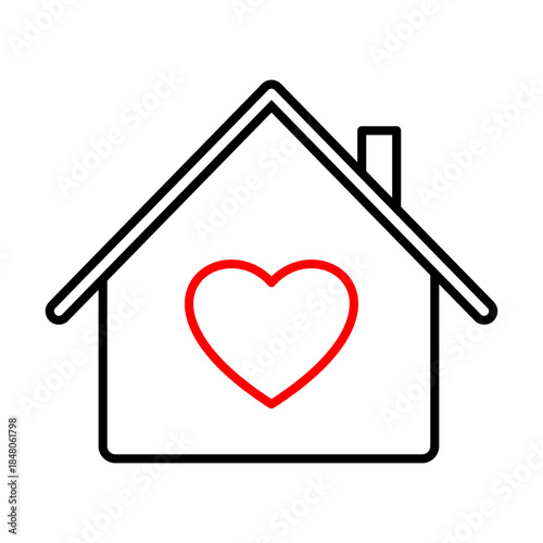 Love Home House Icon Vector Symbol for App Website Infographic Design