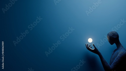 Robotic hand holding glow