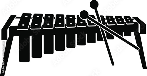 Xylophone graphic illustration with mallets