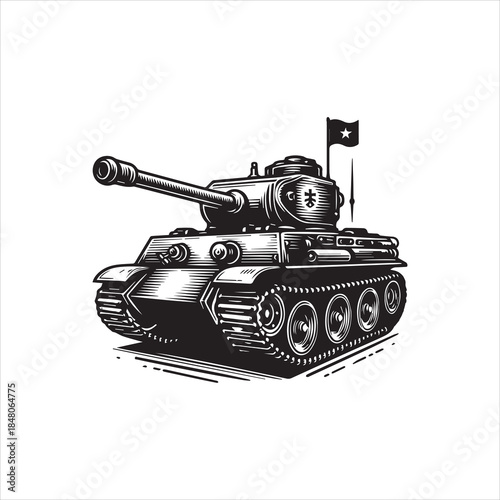 Military Tank Logo Vector Illustration - Combat Vehicle Art