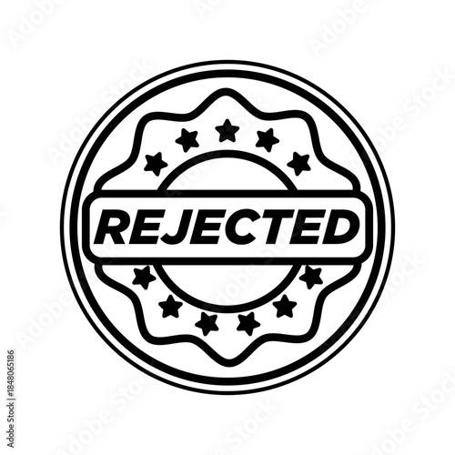 Rejected Rubber Stamp Icon Vector Design Template