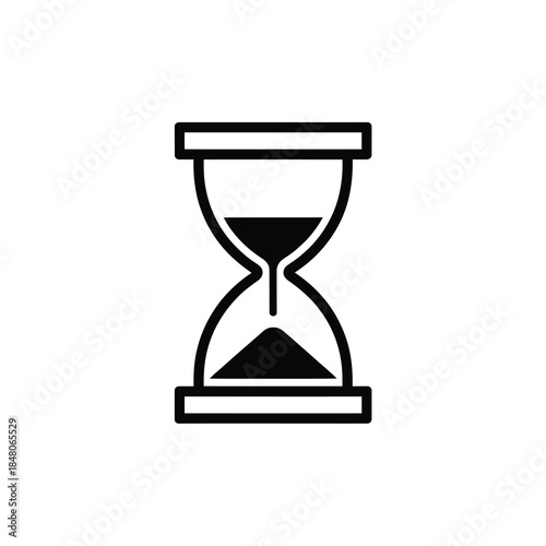 Simple black and white illustration of a classic hourglass shape