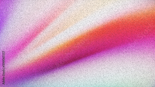 Soft grainy waves of bright pink and subtle purple merge into glowing dreamy atmospheric gradient with noise texture created from thousands of individual dots. Artistic background for graphic design