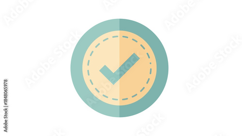 Verification Badge Icon Representing Confirmed Status with Minimalistic Design