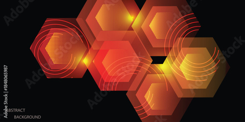 Abstract Neon shiny color lines background. colorful web template Geometric modern technology concept.  Vector illustration design.