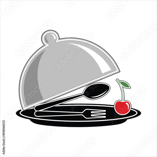 A restaurant cloche icon design 
