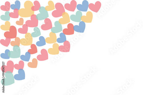 Colorful Pastel Heart Shapes Pattern, Love and Romance Background, Cute Valentine’s Day Abstract Illustration. Resizable and editable, EPS 10.