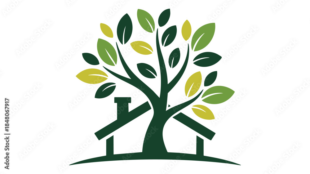 Obraz premium Tree bench nature scene Vector